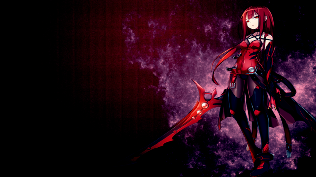 Anime character scissor red background #2 free wallpaper - medium preview image