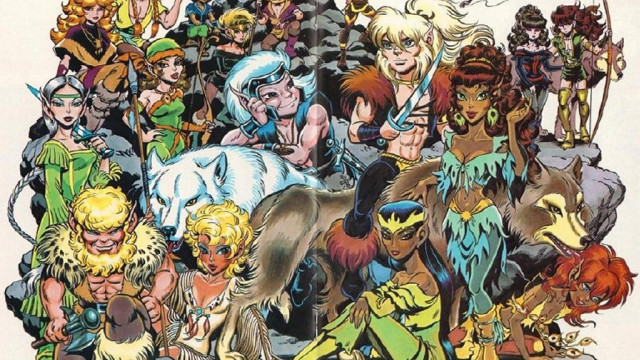 Cartoon characters circle white black free wallpaper - medium preview image