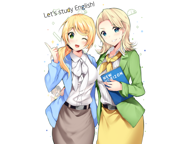 Women holding books standing together free wallpaper - medium preview image