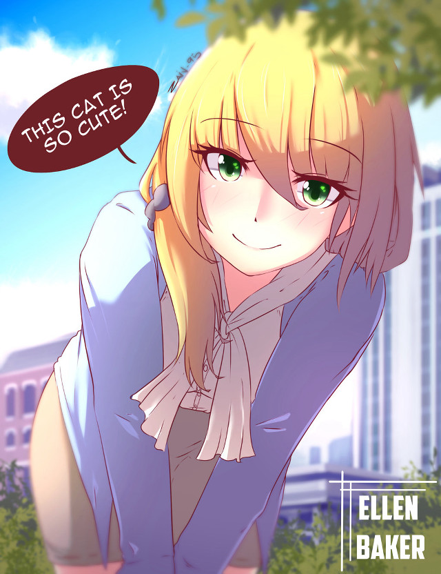 Cartoon girl comic bubble above free wallpaper - medium preview image