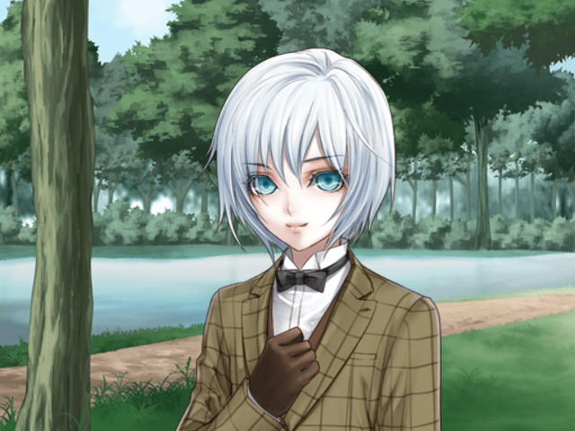 White hair bow tie park free wallpaper - medium preview image