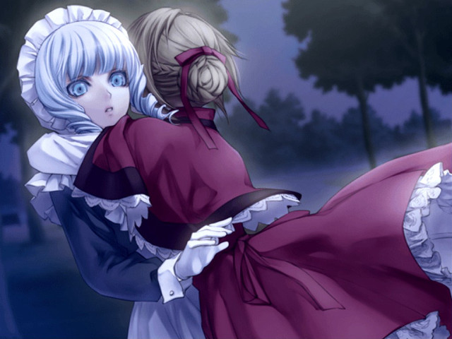 Anime couple hugging park night free wallpaper - medium preview image