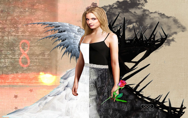 Woman dress rose hand angel free wallpaper - medium preview image