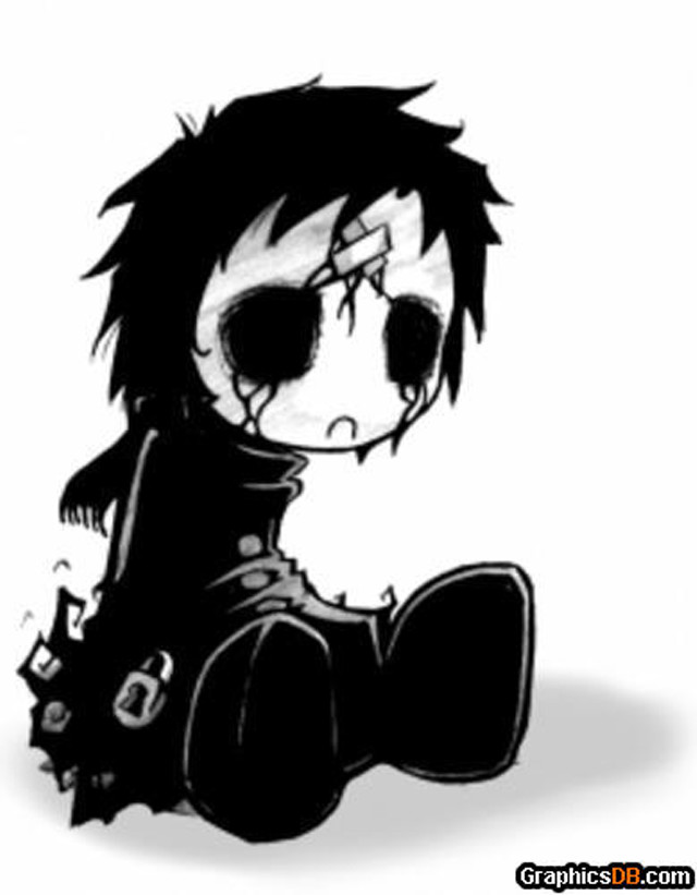 Black haired yandere gothic manga free wallpaper - medium preview image