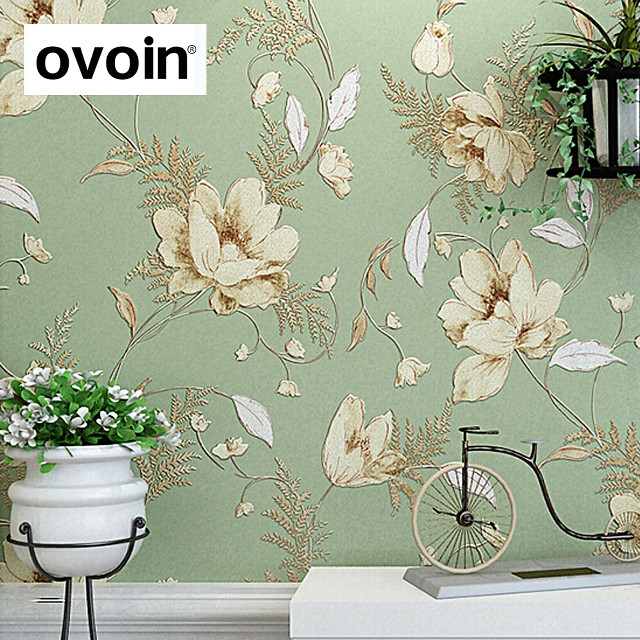 Flower pattern bicycle plant wall free wallpaper - medium preview image