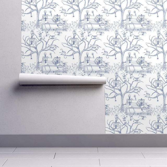 Wall tree pattern white shelf free wallpaper - medium preview image