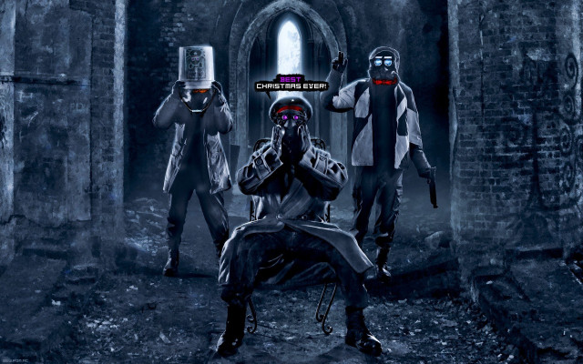 Group people dark room brick free wallpaper - medium preview image