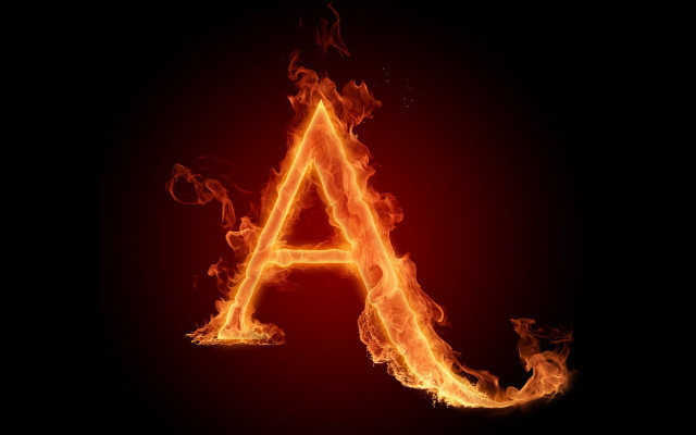 Fire letter black red flame free wallpaper - medium preview image
