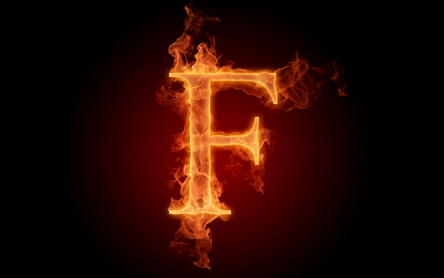 Fire letter f black background free wallpaper - medium preview image