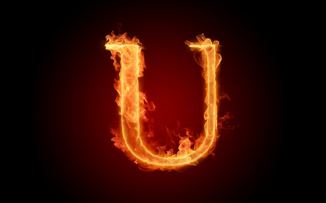 Fire letter black background red free wallpaper - medium preview image