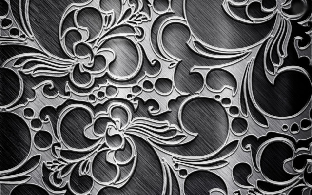 Metal floral black background white #2 free wallpaper - medium preview image