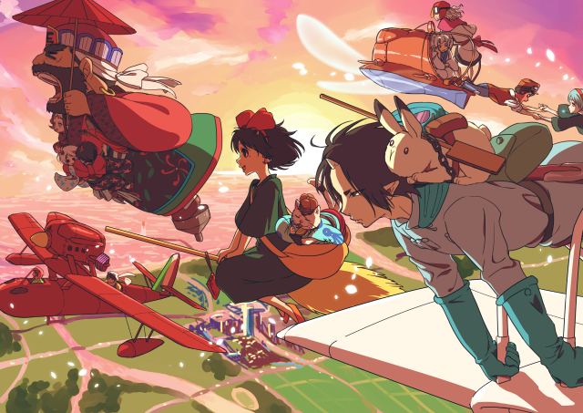 People bench sky plane flying free wallpaper - medium preview image