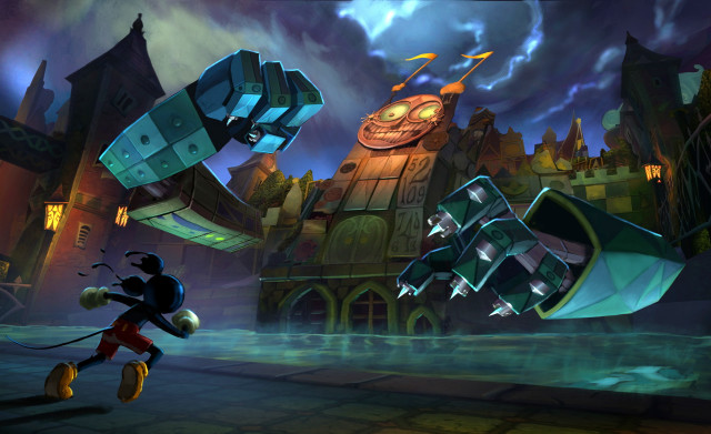 Mickey mouse running castle clock free wallpaper - medium preview image