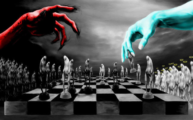 Hand reaching art chess board free wallpaper - medium preview image