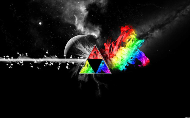 Dark background rainbow triangle black free wallpaper - medium preview image