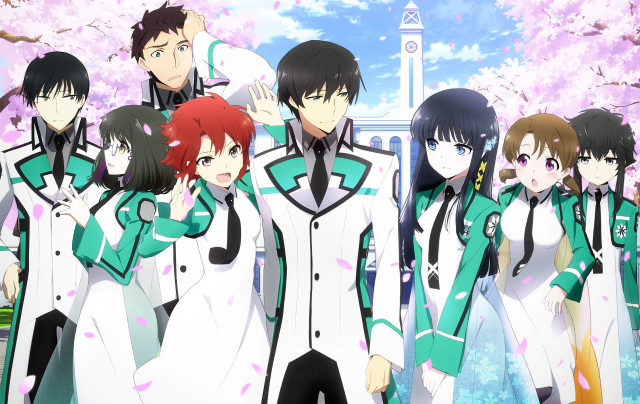 Anime characters pink flowers clock free wallpaper - medium preview image