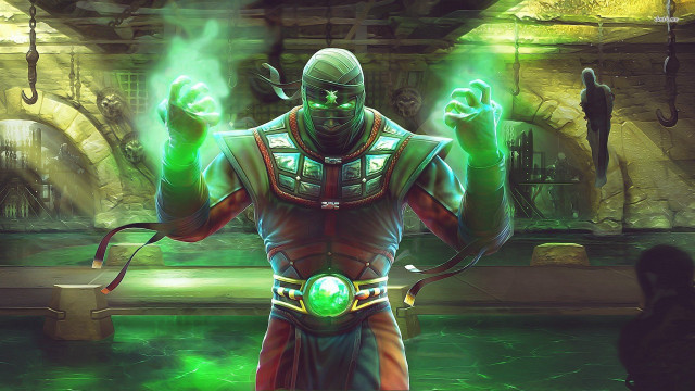 Green suit man holding glowing free wallpaper - medium preview image