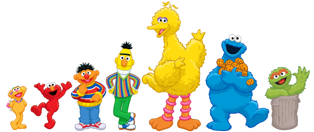 Sesame characters group black background #2 free wallpaper - medium preview image