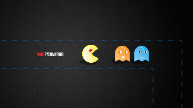 Black background three pacman characters free wallpaper - medium preview image
