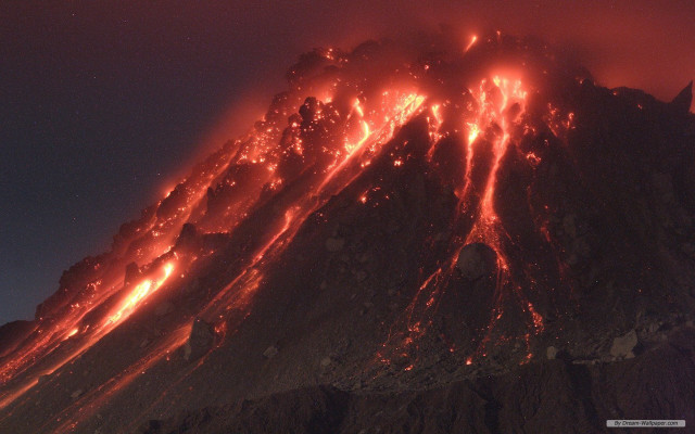 Tall mountain lava flow trees free wallpaper - medium preview image