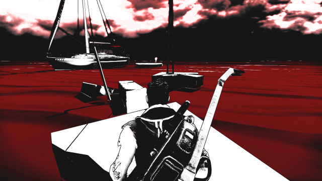Boat floating water cloudy sky free wallpaper - medium preview image