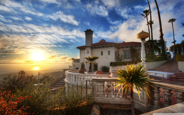House balcony ocean view sunset #3 free wallpaper - medium preview image