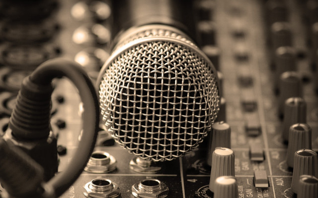 Microphone soundboard knobs glasses side free wallpaper - medium preview image