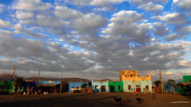 Buildings sky background clouds above free wallpaper - medium preview image