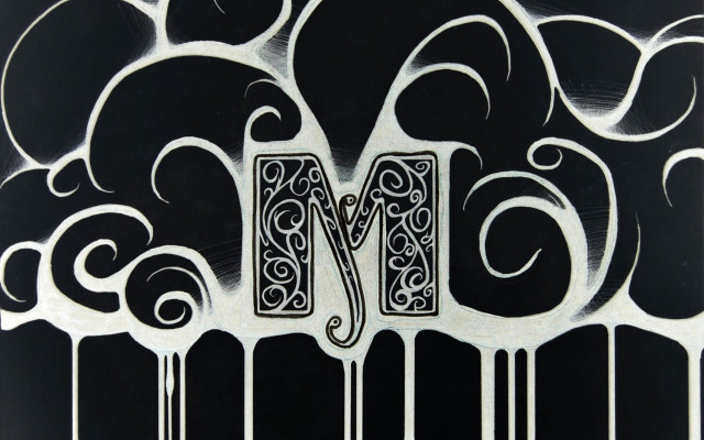 Black white letter m background free wallpaper - medium preview image