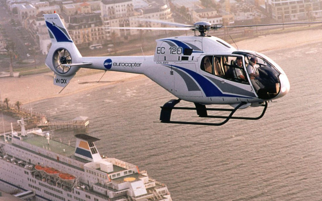 Helicopter cruise ship ocean city free wallpaper - medium preview image
