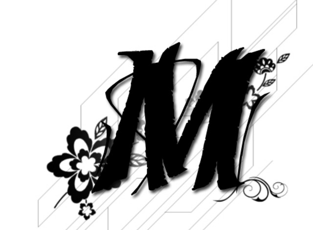 Black white photo letter m free wallpaper - medium preview image