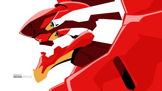 Red yellow character red car free wallpaper - medium preview image