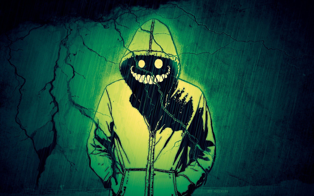 Creepy hoodie person drawing grin free wallpaper - medium preview image