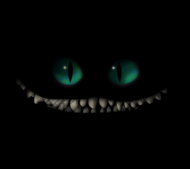 Black background green eyes smile free wallpaper - medium preview image