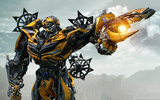 Yellow black robot gun city #2 free wallpaper - medium preview image