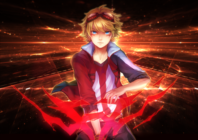 Young man red white outfit free wallpaper - medium preview image