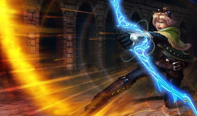 Woman sword fire glowing energy free wallpaper - medium preview image
