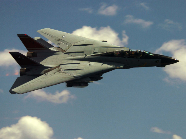 Fighter jet flying blue cloudy #2 free wallpaper - medium preview image