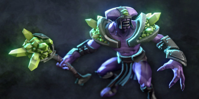 Purple green character holding green free wallpaper - medium preview image