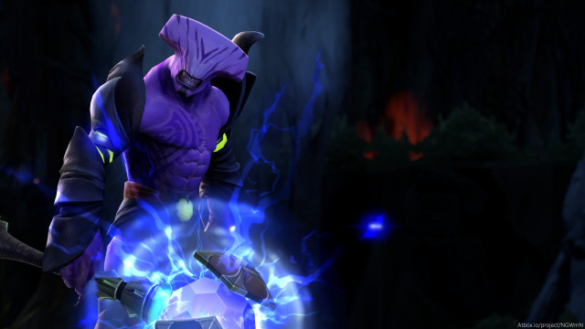 Purple armor glowing forest male free wallpaper - medium preview image