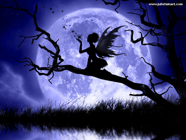 Fairy branch fullmoon gothic night free wallpaper - medium preview image