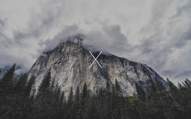 Mountain clock trees clouds sky free wallpaper - medium preview image