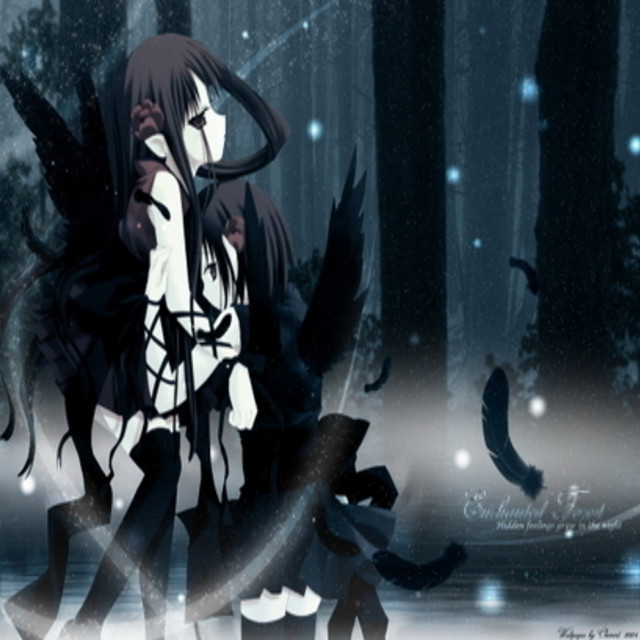 Girl blackwings snow night star free wallpaper - medium preview image