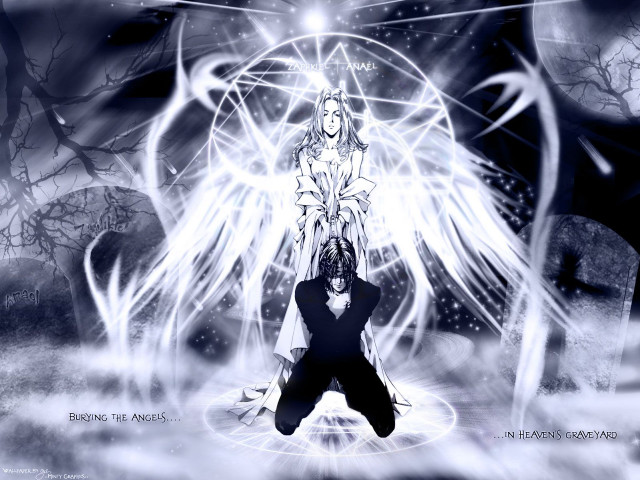 Anime couple demon wings back free wallpaper - medium preview image