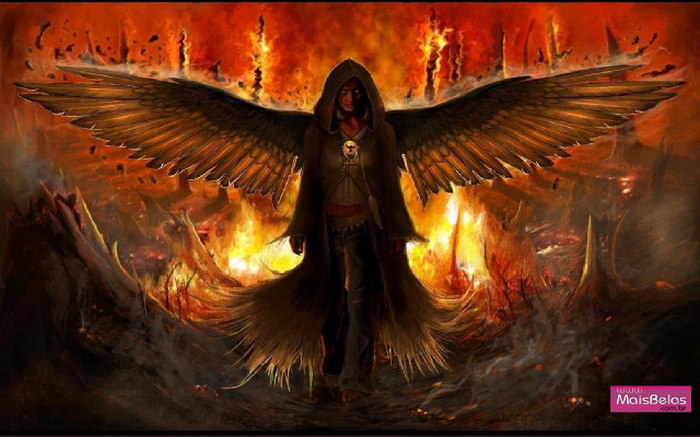 Woman large bird wings back free wallpaper - medium preview image