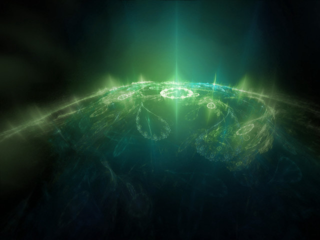 Green planet bright light center free wallpaper - medium preview image