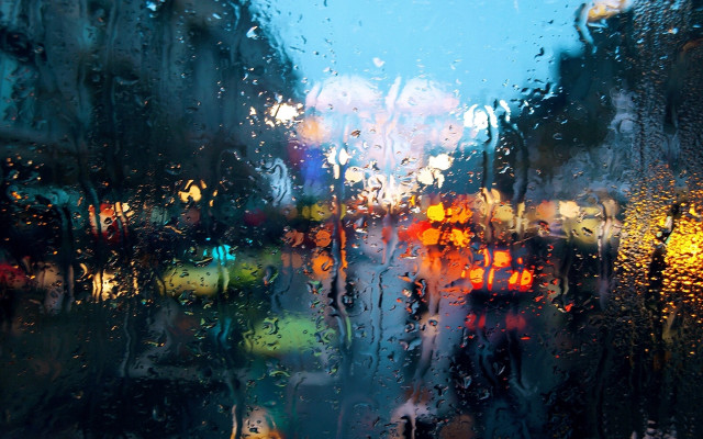 City street rain window traffic #2 free wallpaper - medium preview image
