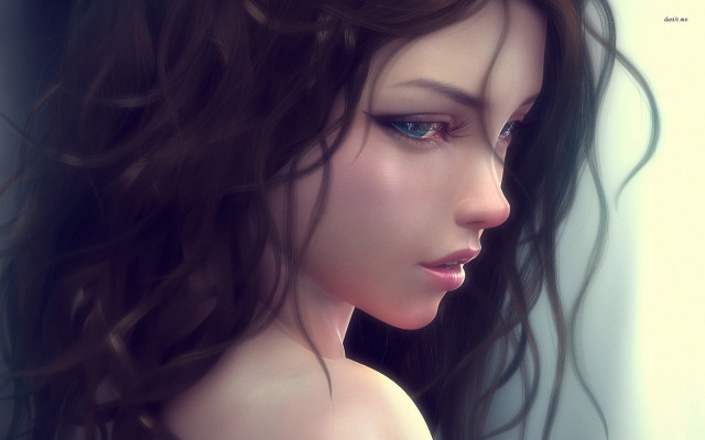 Gothic digital painting woman blueeyes free wallpaper - medium preview image
