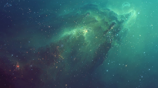 Large green blue space stars free wallpaper - medium preview image