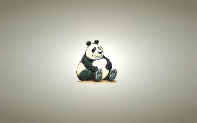 Panda bear sitting paws knees free wallpaper - medium preview image